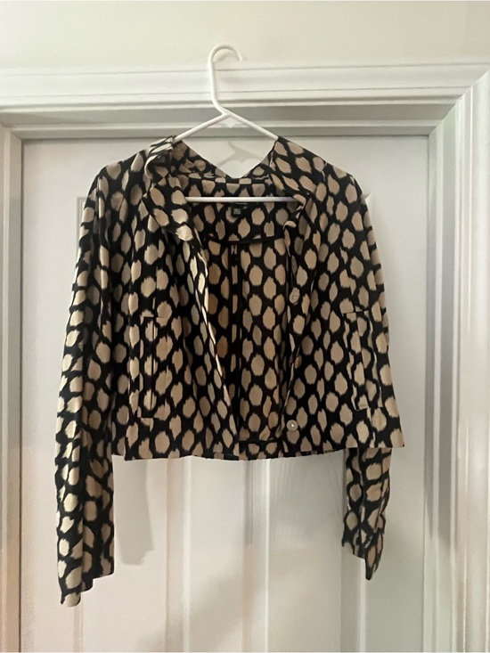 Dkny Jackets & Blazers - DKNY Cropped Black and Cream Polka-Link Jacket